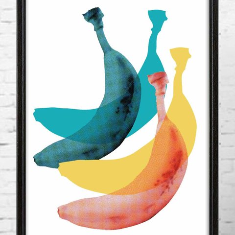 バナナシリーズ5/８　　ポスター　 A4　アートポスター  　アート（イラスト・グラフィック）seiで検索　フルーツ　バナナ　552