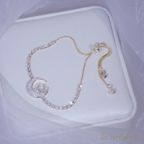 予約販売 ＊ moon ＆ star bracelet*14kgf