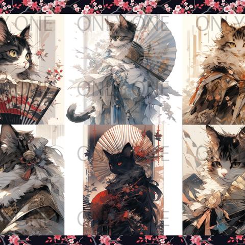 デザインペーパー KIMONO CAT　コラージュシート