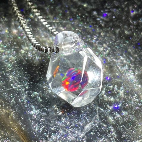 Black opal & crystal