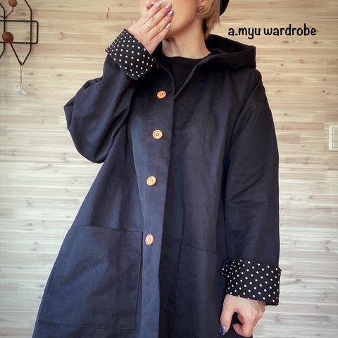 a.myu秋色♪上質なリネンブレンドオーバーサイズのコートジャケット