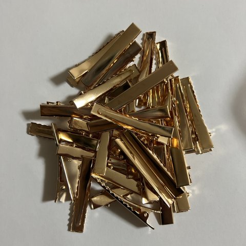 ワニ口ヘアクリップ　ゴールド　4.6 x 0.7cm  15個セット　パーツ　金具　ミニ　DIY　ヘアアクセサリー 