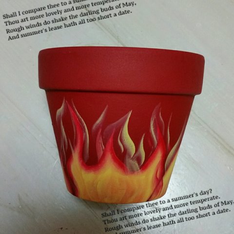 リメイク鉢 　赤のfire