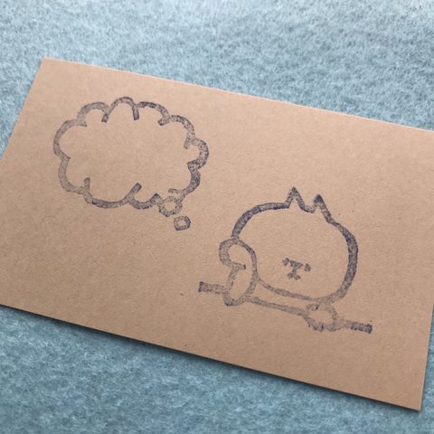 考えるねこ　メッセージカード