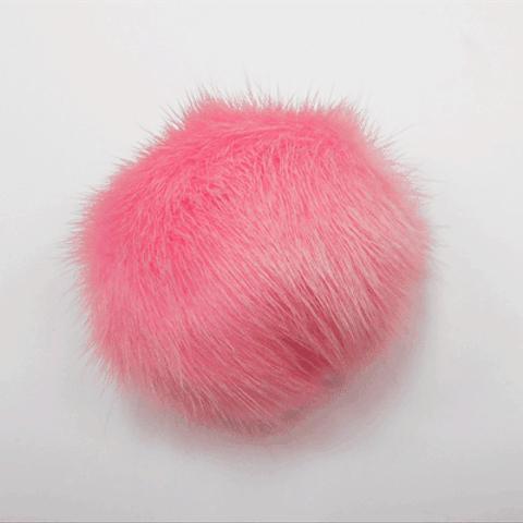 SHAREKI  ミンクファー ボール(天然）(カン付き） ピンク　1セット1個入り 80mm  fur-8cm-pi
