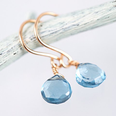 14KGF London Blue Topaz Earrings