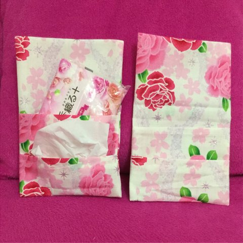 ４種 ポケットティッシュケース ティッシュケース バラ柄 薔薇柄 さくら柄 桜柄 