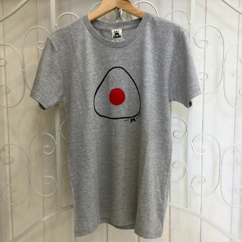 【処分SALE】【レディース】おにぎりあっぷりけTシャツ　杢グレー<日本製>