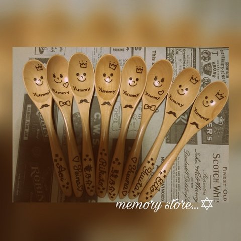 ✡wood バーニング kids用spoon♡