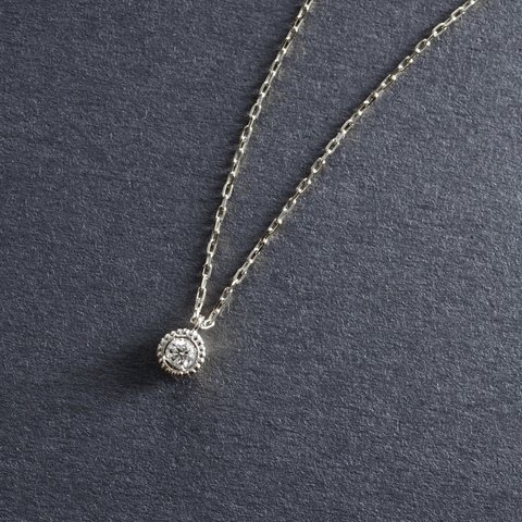 Verseau -Necklace-◇K18WG×Diamond 0.03ct