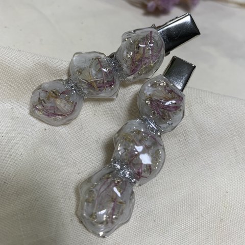 レジンヘアクリップ