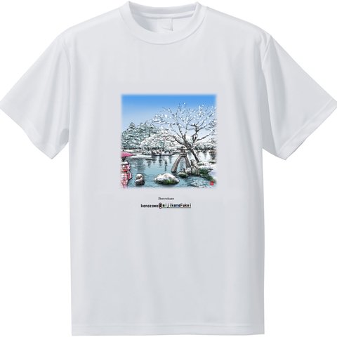 手描き風景スケッチTシャツ（金沢・兼六園）