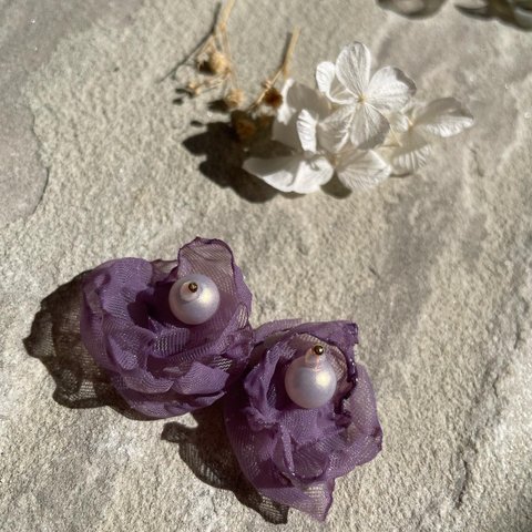 花びらピアス（purple）
