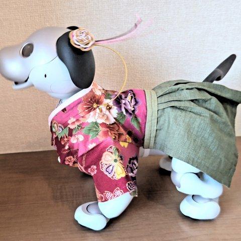 （2）aibo アイボ 袴風 服 頭飾り付き 振袖＋袴 