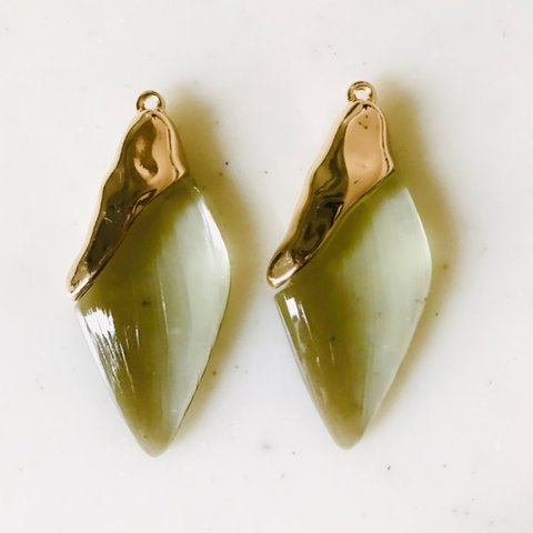 Clear Grey Gold Dipped Drop Pendant Tops