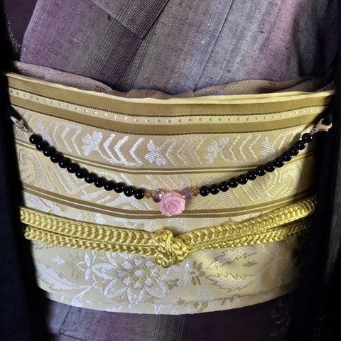 羽織紐 兼用 ブレスレット バラ  ピンク オパール 〈天然石〉和小物 羽織留め 2wey 送料無料