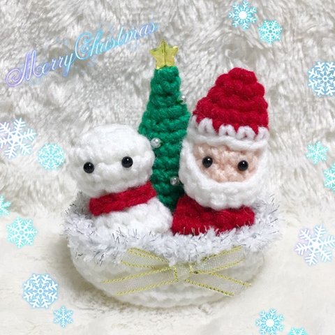 ミニミニクリスマス☆サンタクロースと雪だるま