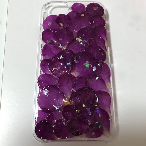 iPhoneケース バラの花びら 押し花