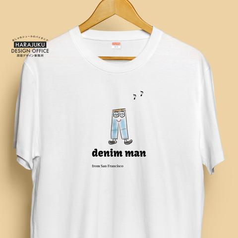 【半袖/長袖】オシャレおもしろTシャツ「大人気イラストシリーズ・デニムマン」