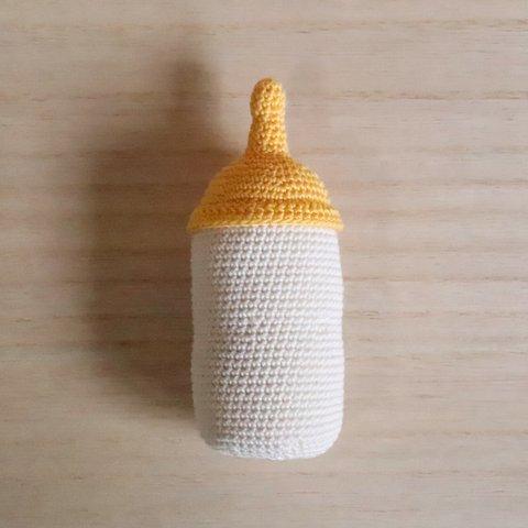 哺乳瓶型マタタビおもちゃ　ミモザイエロー