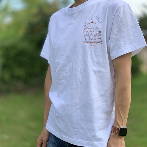 ★アウトドアテイストのキャバTシャツ　白　Ｌサイズ