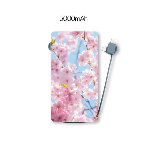 桜3 Qi対応ケーブル収納型モバイルバッテリー