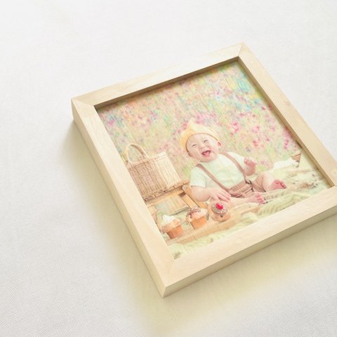 木目調がおしゃれな木製フォトパネル　𝚠𝚘𝚘𝚍 𝚙𝚑𝚘𝚝𝚘 𝚙𝚊𝚗𝚎𝚕  - 𝚂 𝚜𝚒𝚣𝚎 -  記念日・七五三・誕生日・結婚式・赤ちゃん・アルバム