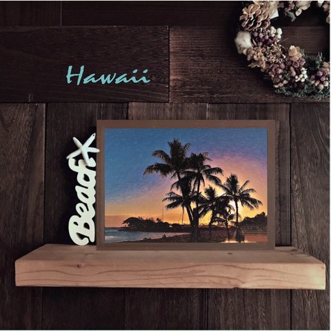 【送料無料】南国の風景☆HAWAII No.557                        フレーム付    A4サイズ