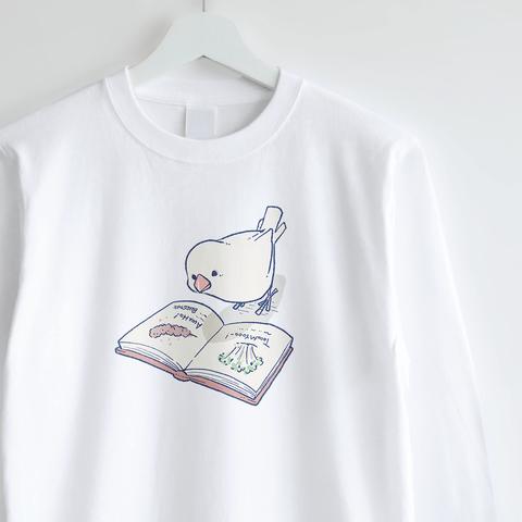 長袖Tシャツ（白文鳥さんと食べ物図鑑）