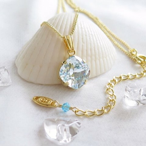 SALE！*summery blue*アゾレ＊スワロフスキーネックレス