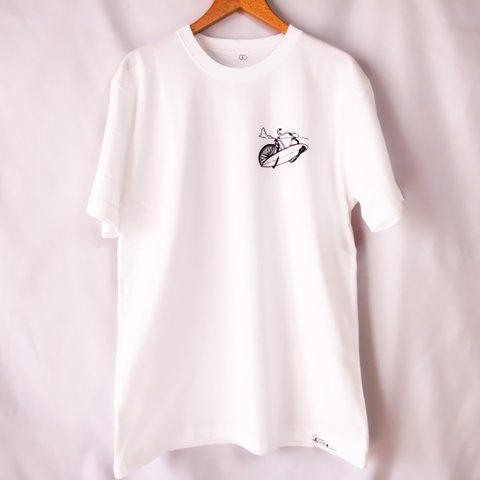 茅ヶ崎はビーチクルーザー　Tシャツ　半袖　白　ワンポイント