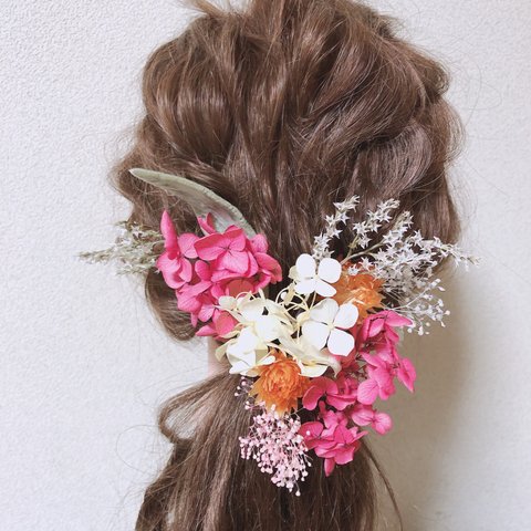 髪飾り ❁ 成人式 結婚式 ドライフラワー プリザーブドフラワー