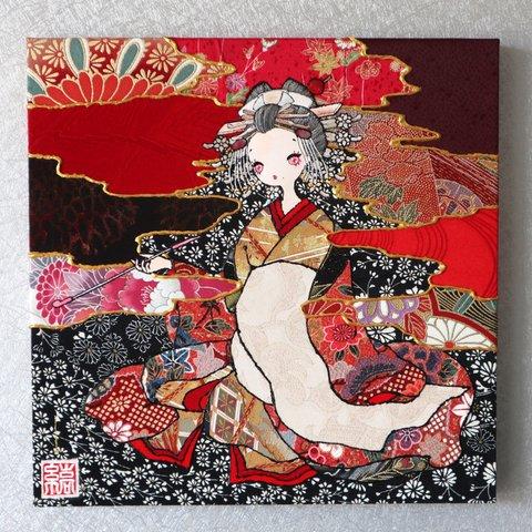 〈如蓮華在水 極彩色 鳶尾〉着物アート〈Nyorengezaisui Gokusaishiki ICHIHATSU〉