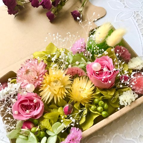 pink flower garden＊ハーバリウム花材ドライフラワー 花材詰め合わせセット