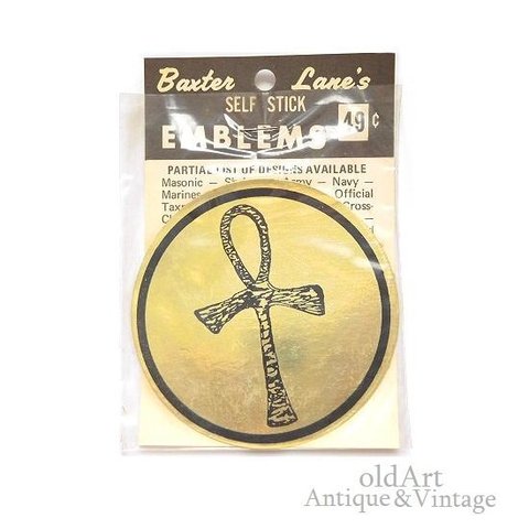 USA製Baxter社1960'sヴィンテージステッカーシール【Ankh cross/アンククロス】【DeadStock】【M-15745】