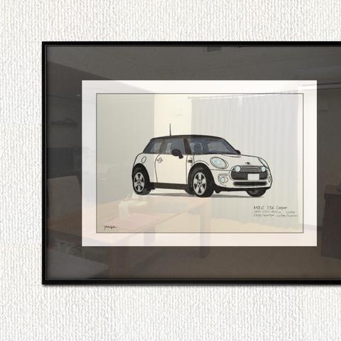 BMW MINI ​A4 アートイラスト  MY MINI イラスト　A4サイズ　額なし