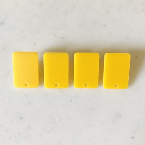 Yellow Rectangle Earrings