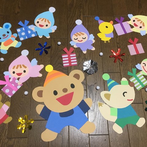 大きな壁面飾り☆お空からプレゼント☆クリスマス 幼稚園保育園施設