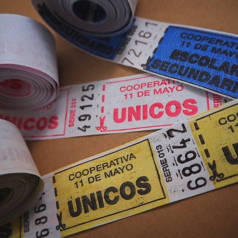 アルゼンチンのチケット ミニロール3種類300枚　UNICOS