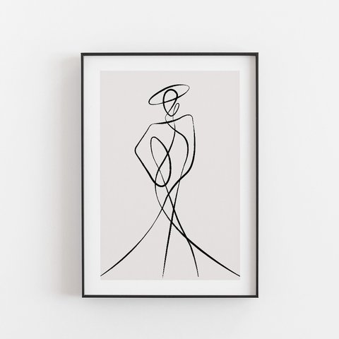 【0637】アートポスター　Woman Body Minimalist Drawing Art Print　Part 3 北欧　モノトーン　海外インテリア