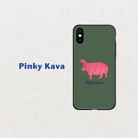 【Pinky Kava】単独カーキ  スマホケース　iphone android ほぼ全機種対応