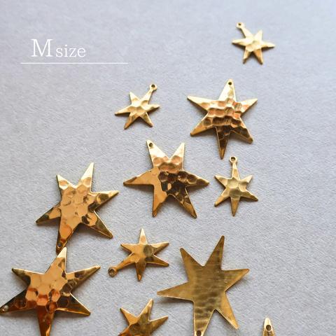 真鍮パーツ Msize［アメリカ製］6個／アンティーク調　星　チャーム 　jewelry making supplies