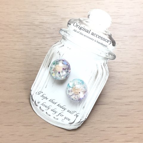 想い出の花のピアス