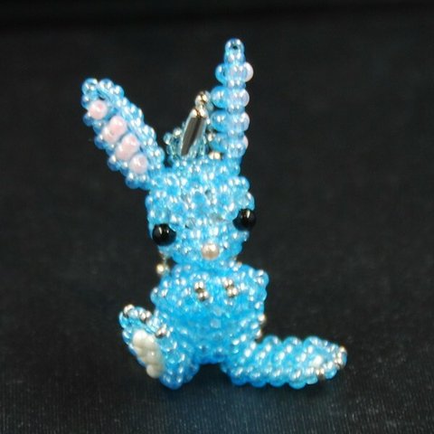 【ビーズアクセサリー】☆キララうさぎ（大）ブルー☆