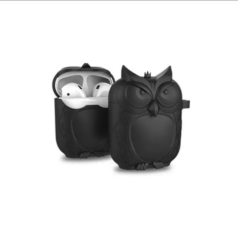 黒　フクロウシリコン　AirPods ケース　黒