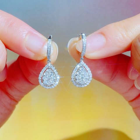 天然ダイヤモンドピアス1ct　k18