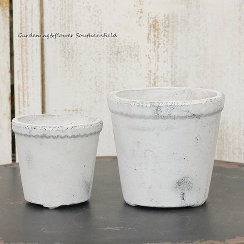ガーデニング雑貨 アンティーク調 陶器鉢 リプル リムポット Sサイズ