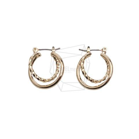 ERG-2473-G【2個入り】ダブルラウンドピアス,Double Round post earring