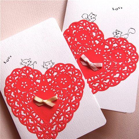 LOVE CARD - HEART RACE CAT& SQUIRREL 2PC SET -
