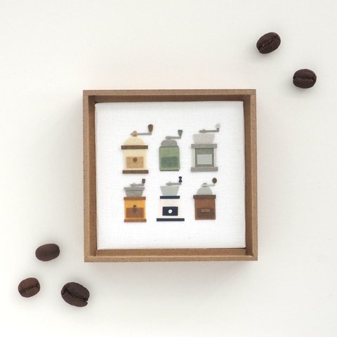 coffee mill ( 紙の絵 原画 / 72 × 72 mm )